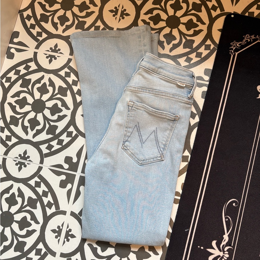 MOTHER Light Wash Boot Cut Jeans